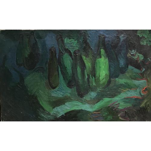 Казарин В.С. Натюрморт с зелеными бутылками